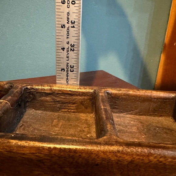 Rustic Farmhouse Wood Divided Tray / Bread Dough Bowl - Picture 5 of 7